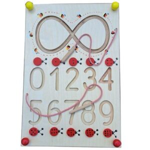 vodilica brojevi 0-9 drvena tabla edukativna tabla za pisanje brojeva šablon beskonačne osmice za djecu razvoj fine motorike i koordinacije taktilna edukativna igračka brojevi predškolska matematička igračka drvena tabla početno pisanje vodilica brojevi 0-9 šper ploča koordinacija oko-ruka kroz igru drvena „olovka“ i edukativna tabla